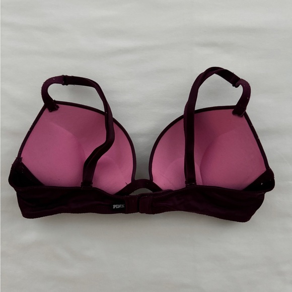 PINK Victoria Secret Elegant Burgundy Women's Push Up Bra - Picture 2 of 3